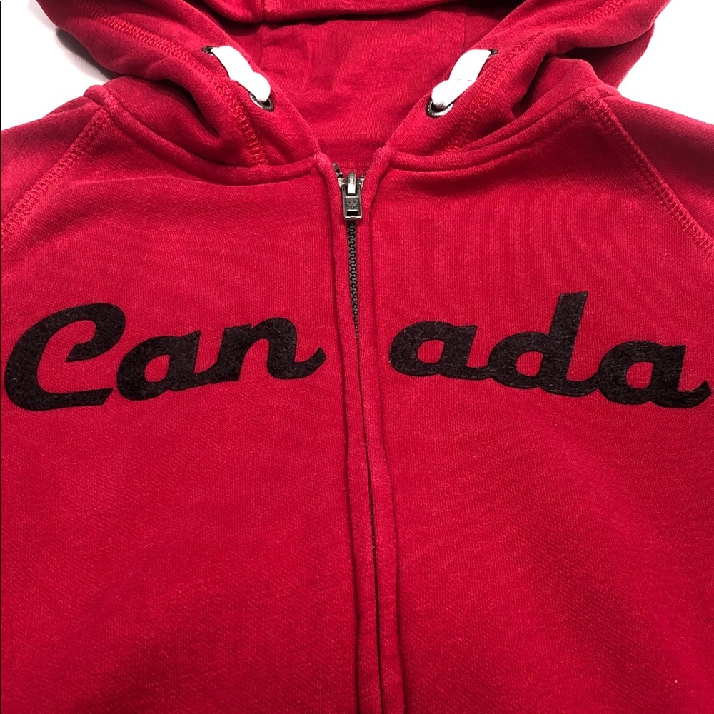 🍁Red Canadiana Full Zip Hoodie – Size XL (14-16) - Picture 8 of 10